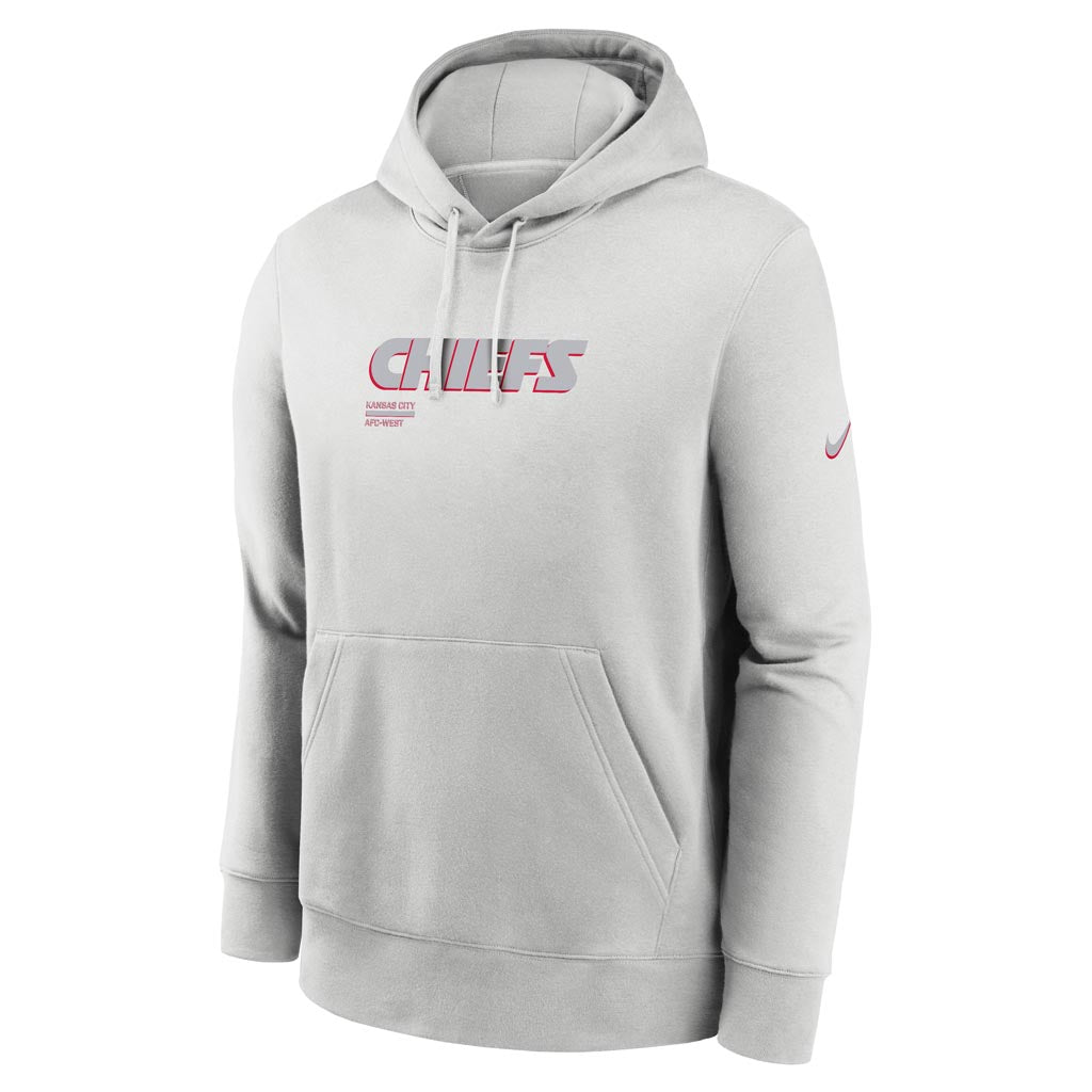 NFL Kansas City Chiefs Nike HD Stack Club Pullover Hoodie - Gray