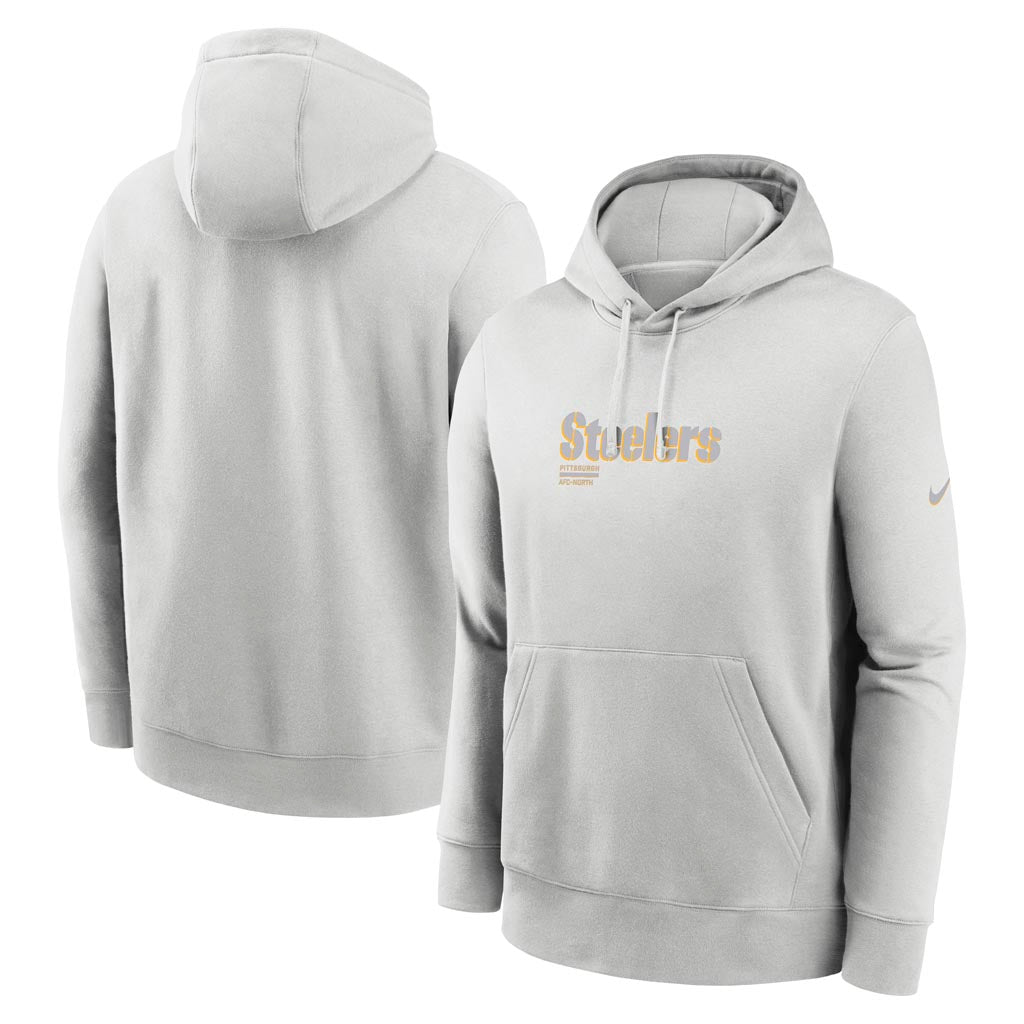 NFL Pittsburgh Steelers Nike HD Stack Club Pullover Hoodie - Gray