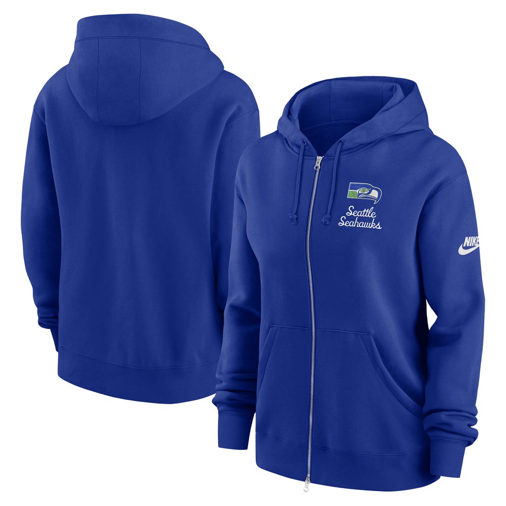 NFL Seattle Seahawks Women's Nike Rewind Phoenix Full-Zip Hoodie - Blue