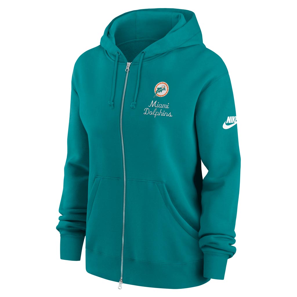 NFL Miami Dolphins Women's Nike Rewind Phoenix Full-Zip Hoodie - Teal