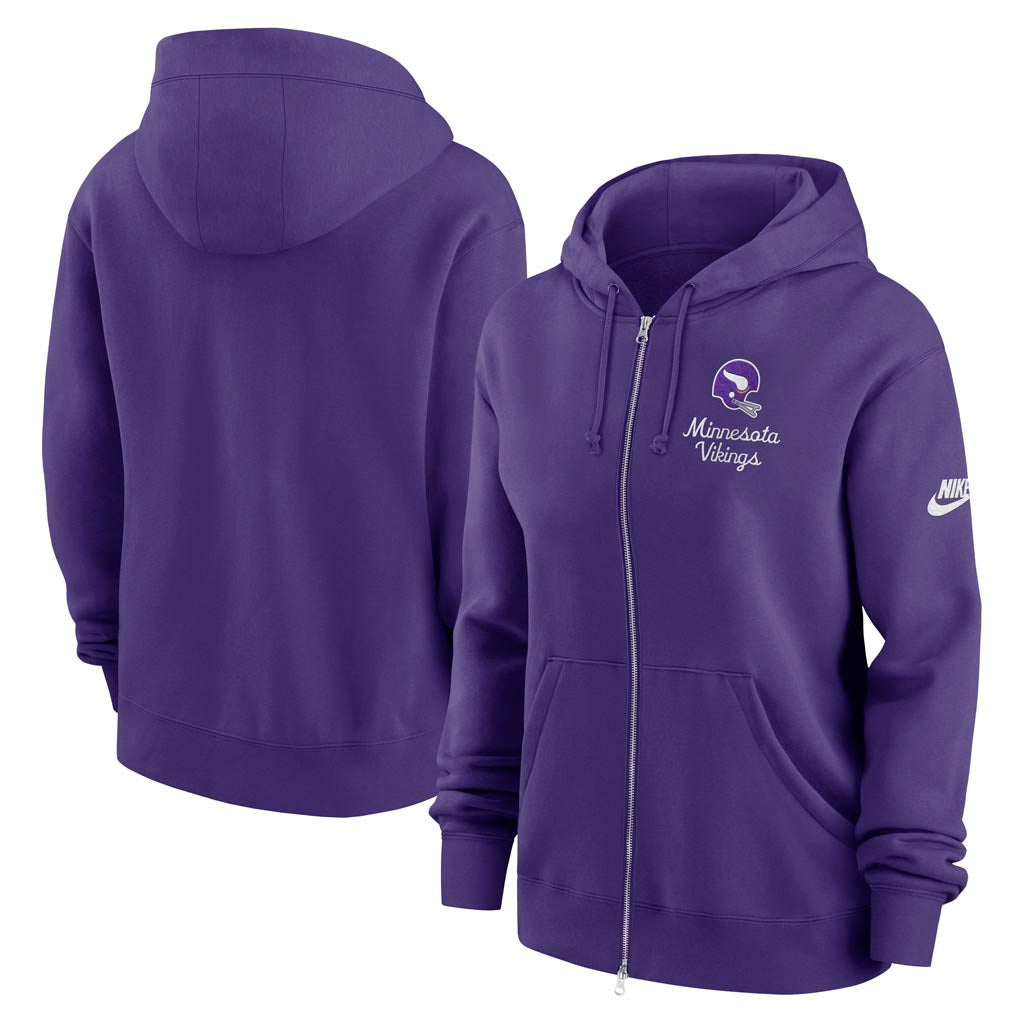 NFL Minnesota Vikings Women's Nike Rewind Phoenix Full-Zip Hoodie - Purple