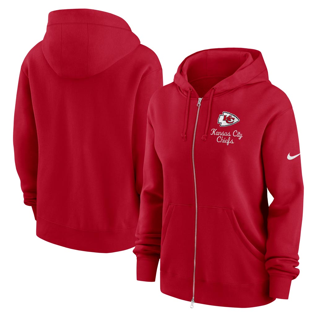 NFL Kansas City Chiefs Women's Nike Rewind Phoenix Full-Zip Hoodie - Red