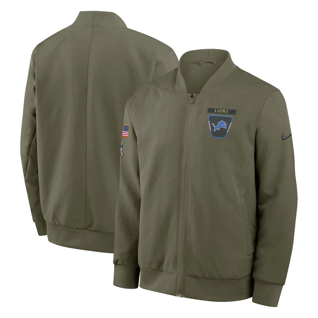 NFL Detroit Lions Nike 2025 Salute to Service Bomber Jacket - Green