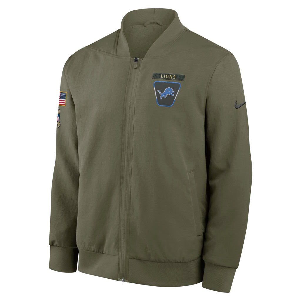 NFL Detroit Lions Nike 2025 Salute to Service Bomber Jacket - Green