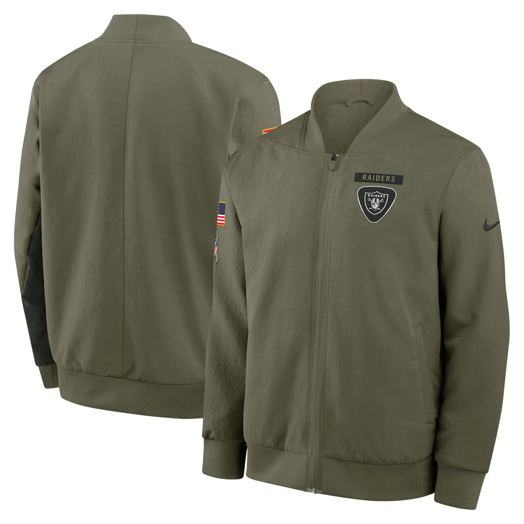 NFL Las Vegas Raiders Nike 2025 Salute to Service Bomber Jacket - Green