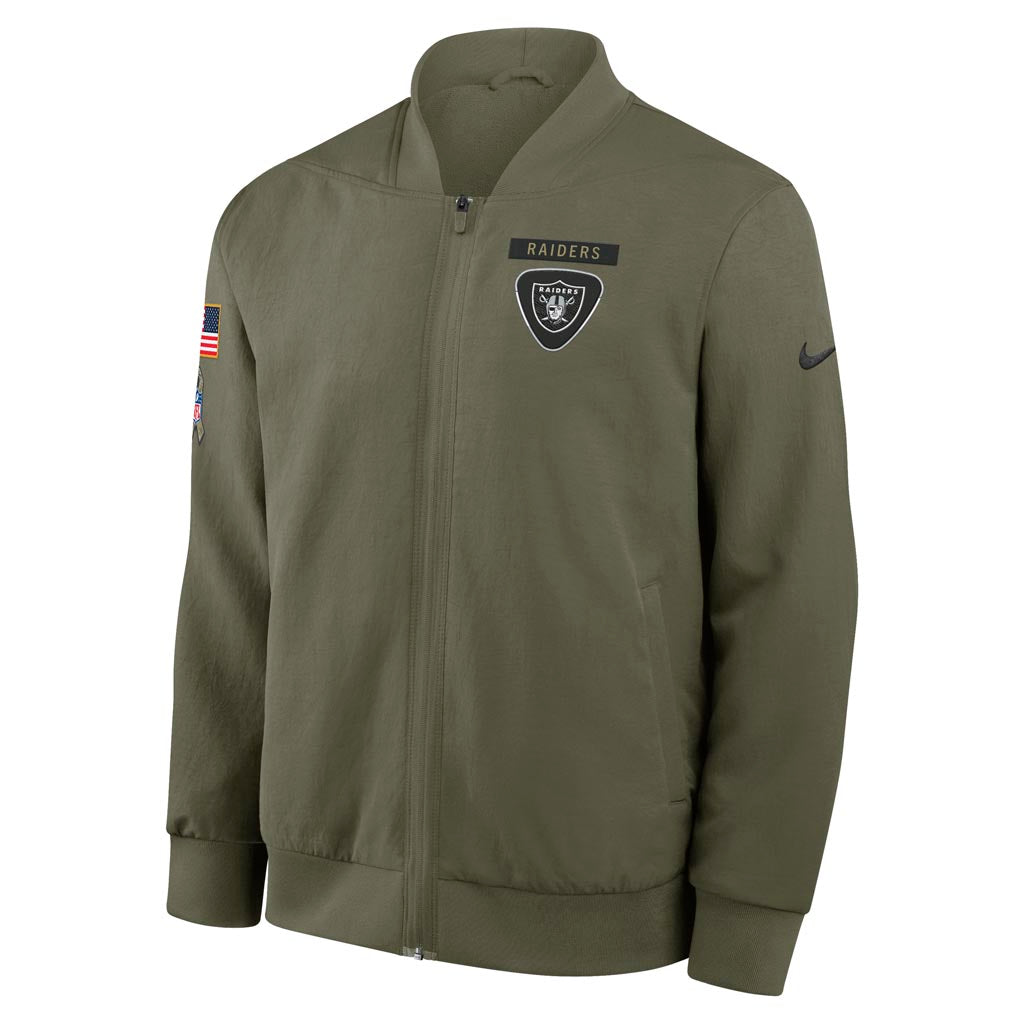 NFL Las Vegas Raiders Nike 2025 Salute to Service Bomber Jacket - Green