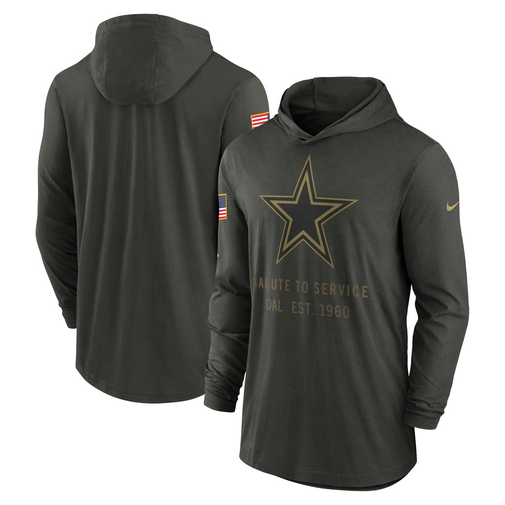 NFL Dallas Cowboys Nike 2025 Salute to Service Lightweight Hoodie - Green