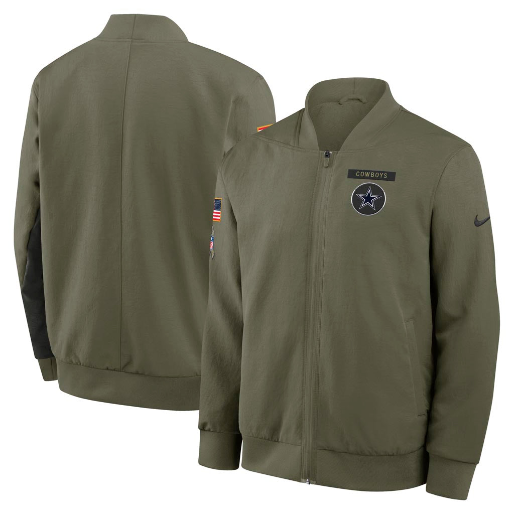 NFL Dallas Cowboys Nike 2025 Salute to Service Bomber Jacket - Green
