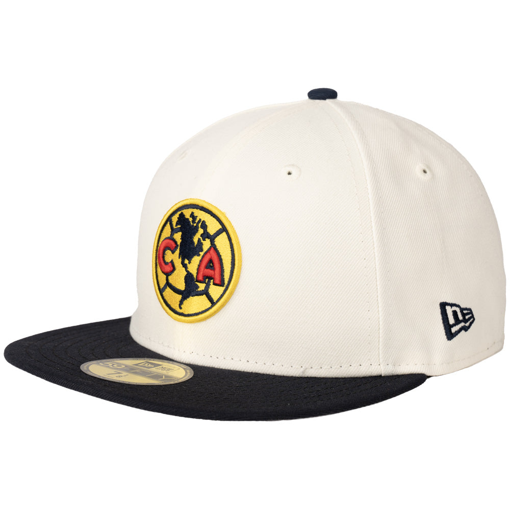 Club America New Era Yellow Logo 59FIFTY Fitted Hat