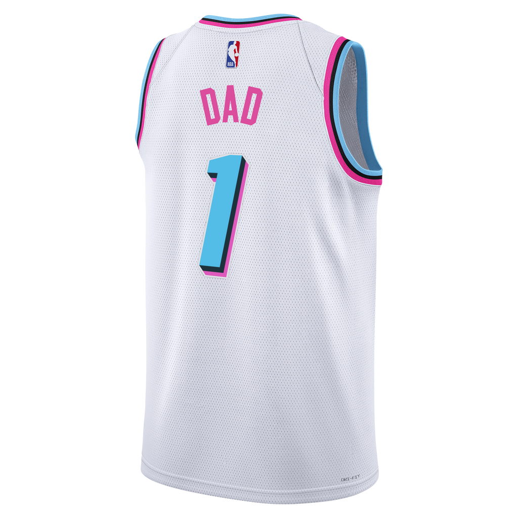 #1 Dad Nike Miami HEAT Original Vice Swingman Jersey