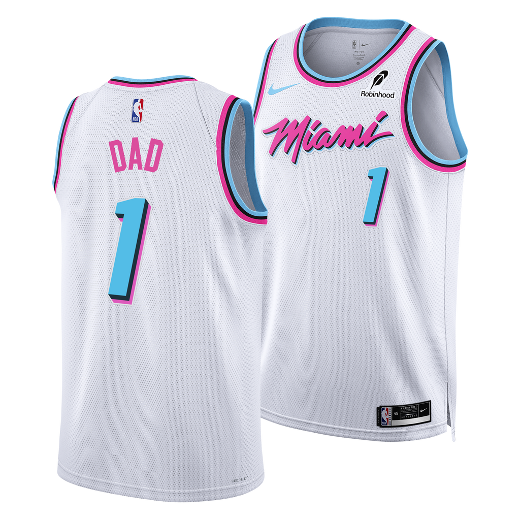 #1 Dad Nike Miami HEAT Original Vice Swingman Jersey