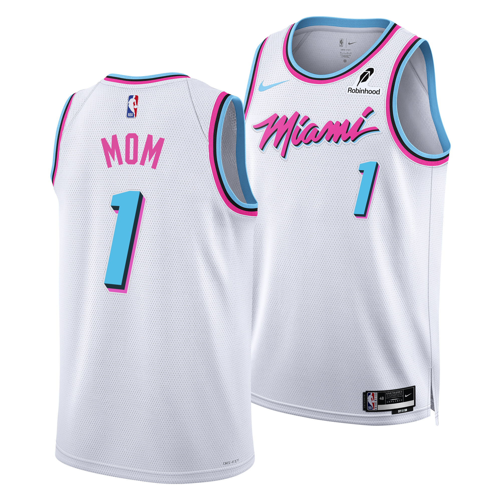 #1 Mom Nike Miami HEAT Original Vice Swingman Jersey