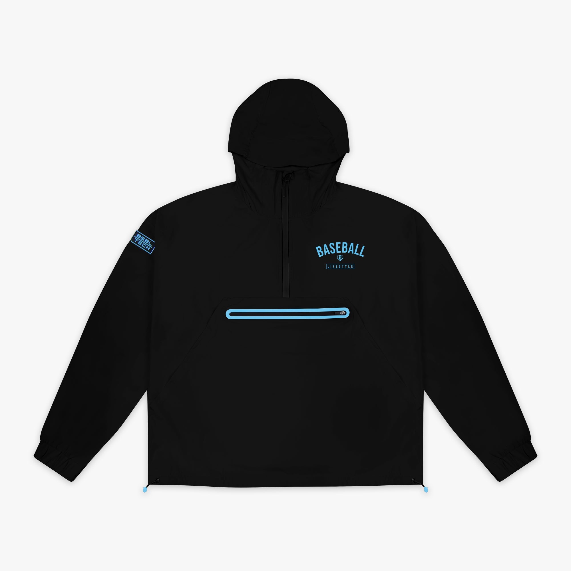 Heritage Premium Windbreaker - Black/Light Blue