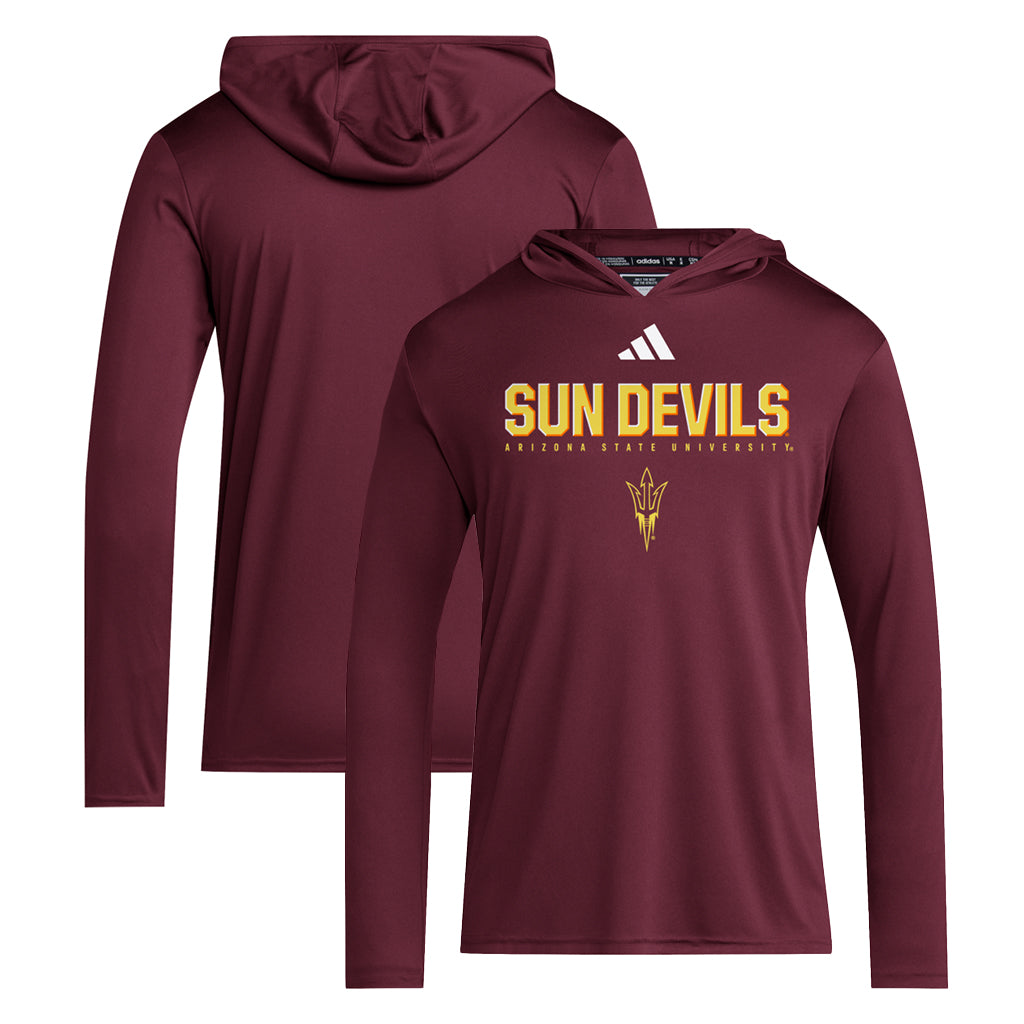 NCAA Arizona State Sun Devils adidas 2025 Training Long Sleeve Hoodie - Maroon