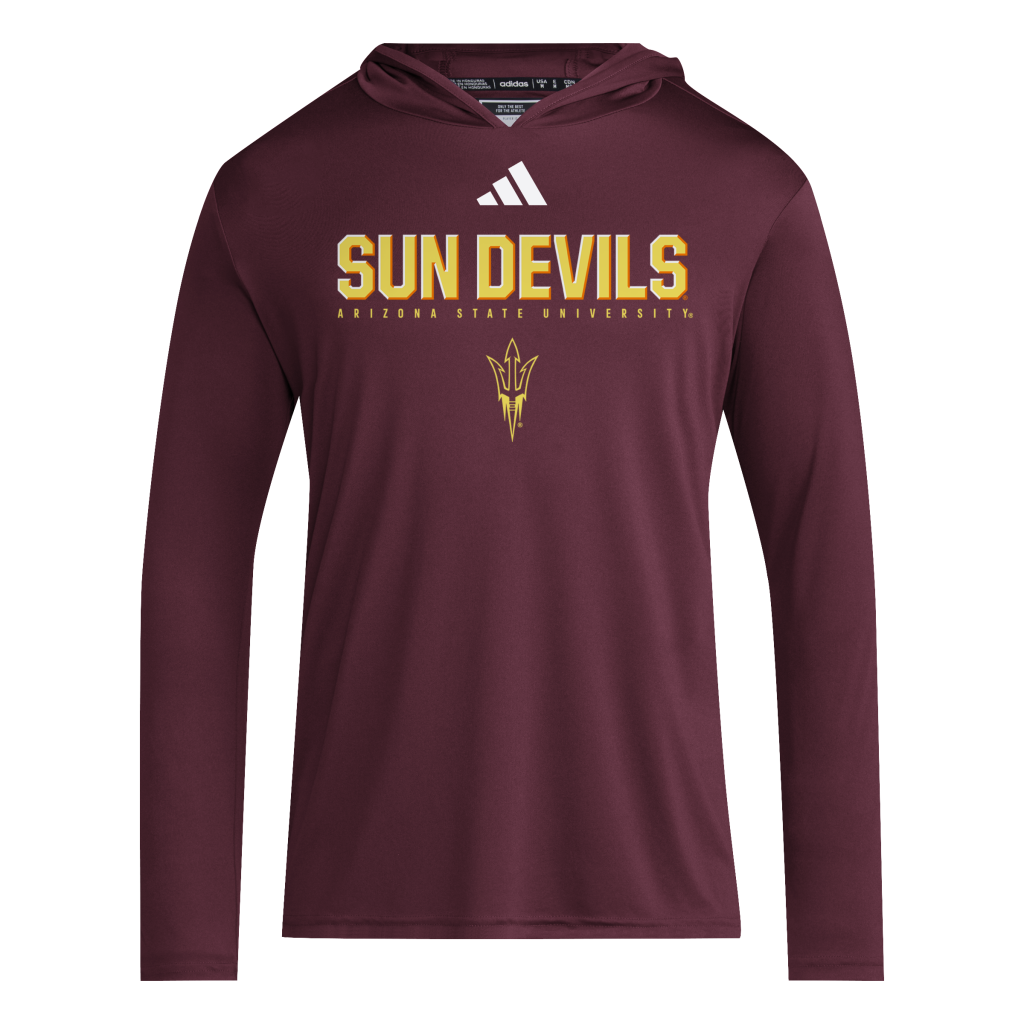 NCAA Arizona State Sun Devils adidas 2025 Training Long Sleeve Hoodie - Maroon