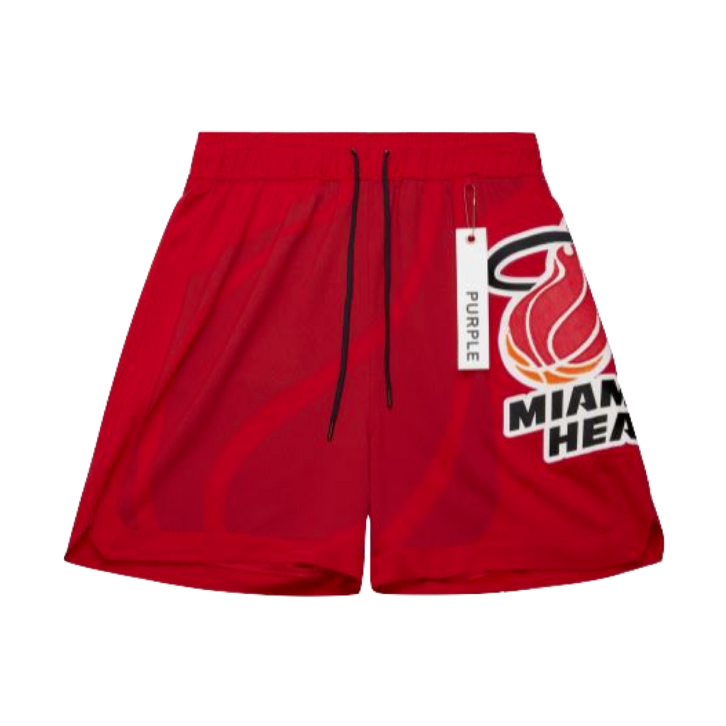 Mitchell & Ness x Purple Brand Miami HEAT Mesh Shorts