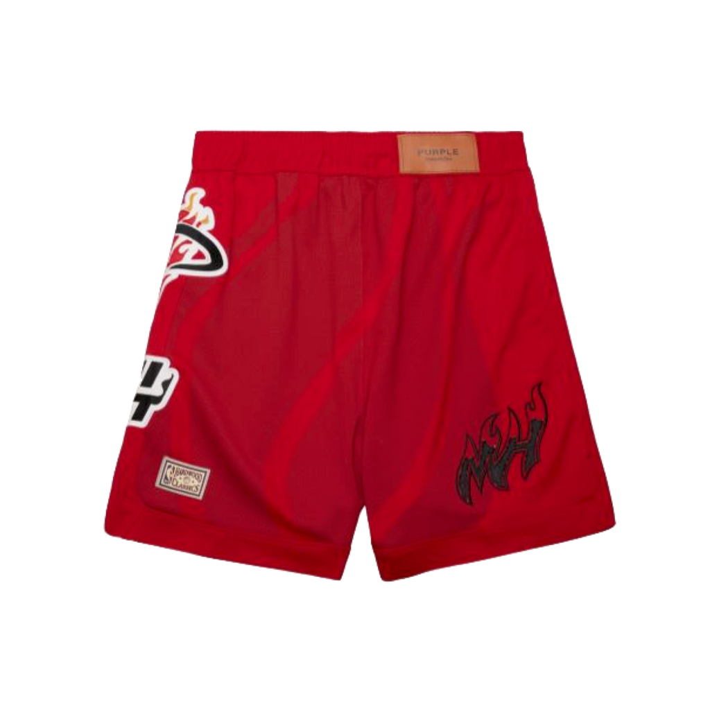 Mitchell & Ness x Purple Brand Miami HEAT Mesh Shorts